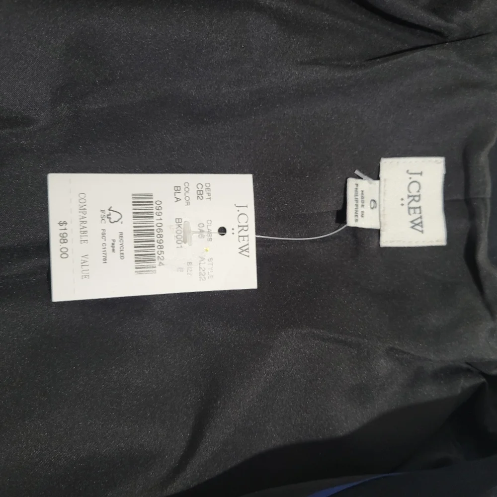 J Crew Factory Linen Blend Holland Blazer Black Size 6